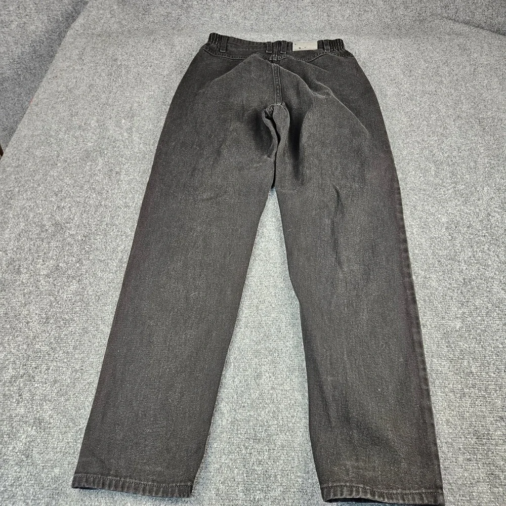 Lee Vintage High Waisted Elastic Waist Mom Jeans Faded Black Denim Size‎ 6M